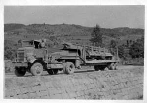Flatbed with construction material