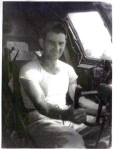 Stu Fontaine in the cockpit of a B-29, 1945