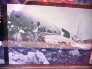 Wreckage of a plane and crew that didn't make it.